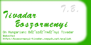 tivadar boszormenyi business card
